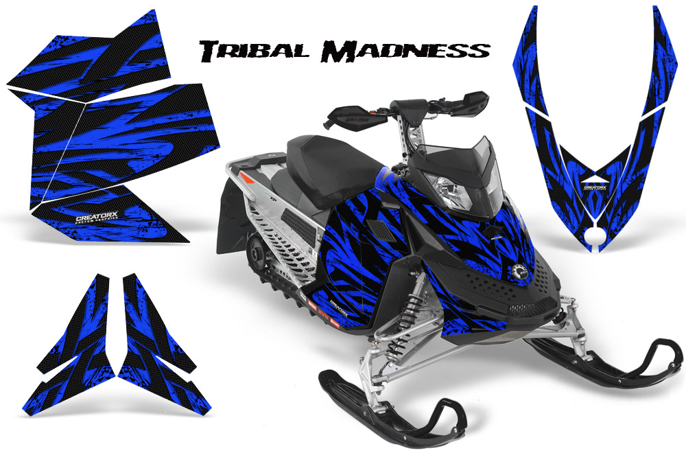 Skidoo REV XP Graphics Kit Tribal Madness Blue